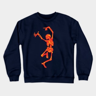 Dancing Fire Skeleton Crewneck Sweatshirt